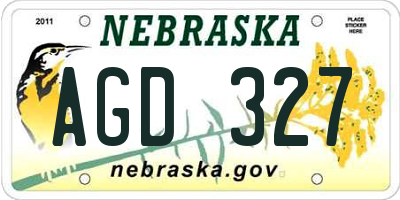 NE license plate AGD327