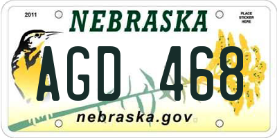 NE license plate AGD468