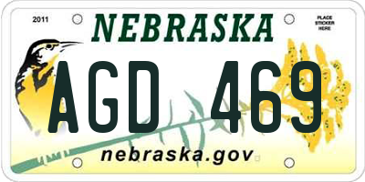 NE license plate AGD469