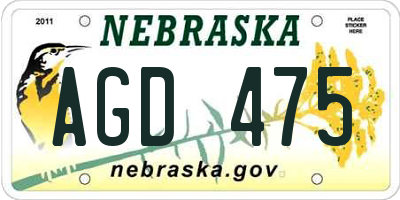 NE license plate AGD475