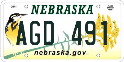 NE license plate AGD491