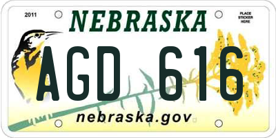 NE license plate AGD616