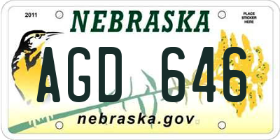 NE license plate AGD646