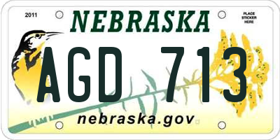 NE license plate AGD713