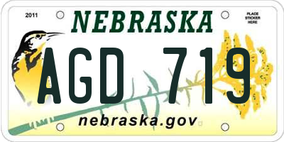 NE license plate AGD719