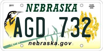 NE license plate AGD732
