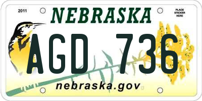 NE license plate AGD736