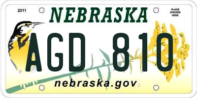 NE license plate AGD810