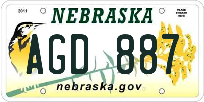 NE license plate AGD887