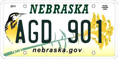 NE license plate AGD901