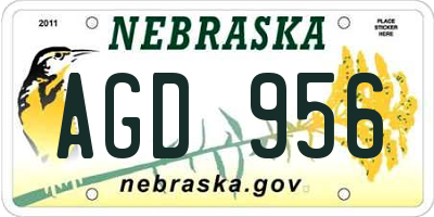 NE license plate AGD956