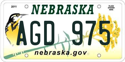 NE license plate AGD975