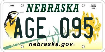 NE license plate AGE095