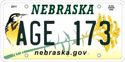 NE license plate AGE173