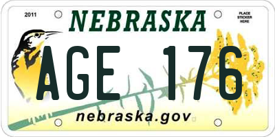 NE license plate AGE176
