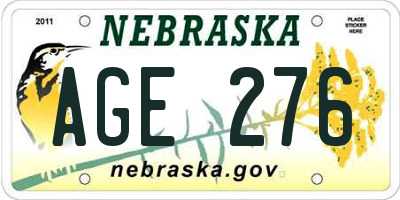 NE license plate AGE276