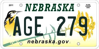 NE license plate AGE279