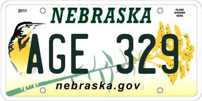 NE license plate AGE329