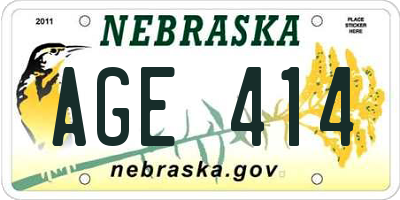 NE license plate AGE414