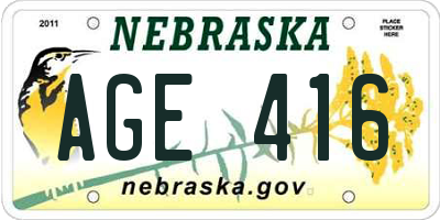 NE license plate AGE416