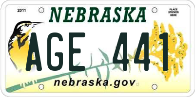 NE license plate AGE441