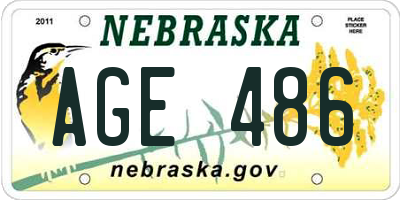 NE license plate AGE486