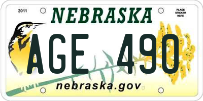 NE license plate AGE490