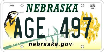 NE license plate AGE497
