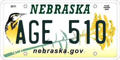 NE license plate AGE510