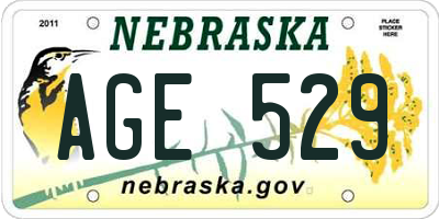 NE license plate AGE529