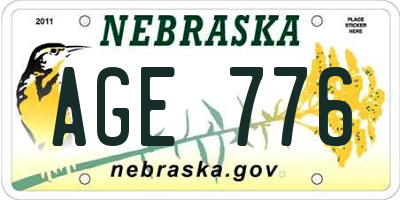 NE license plate AGE776
