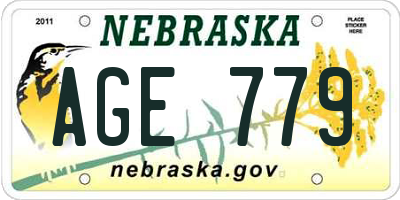 NE license plate AGE779