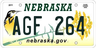 NE license plate AGF264