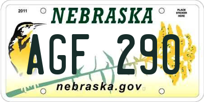 NE license plate AGF290