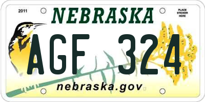 NE license plate AGF324