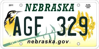 NE license plate AGF329