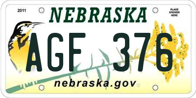 NE license plate AGF376