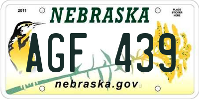 NE license plate AGF439