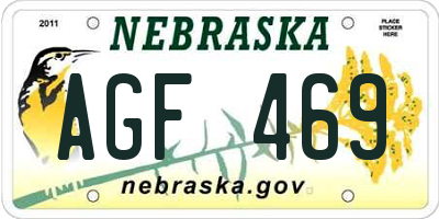 NE license plate AGF469