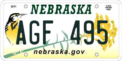 NE license plate AGF495