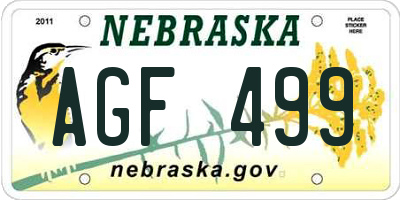 NE license plate AGF499