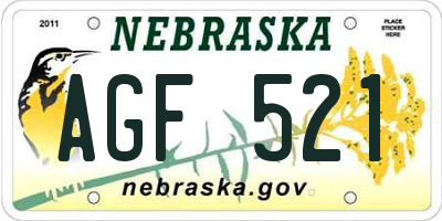 NE license plate AGF521