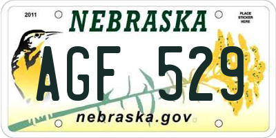 NE license plate AGF529