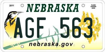 NE license plate AGF563