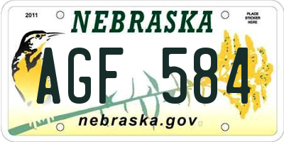 NE license plate AGF584