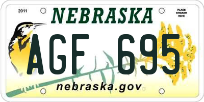 NE license plate AGF695