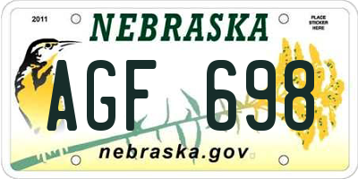 NE license plate AGF698