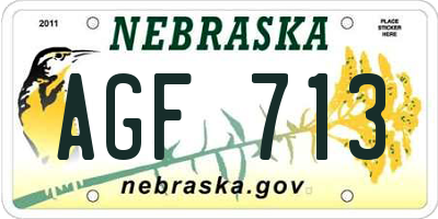 NE license plate AGF713