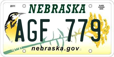 NE license plate AGF779