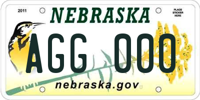 NE license plate AGG000
